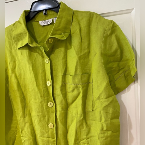 CaRan NY PLUS SIZE Green Collar Short Sleeve Dress - Picture 10 of 13